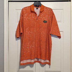 Men's Orange Florida Gators "Gator Print" Embroidered Polo - Size XL